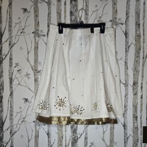 Lane Bryant Venezia Womens Plus Boho Skirt Cotton Sequins US/20 NWT